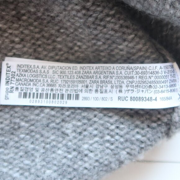 Zara Gray Fair Isle Henley Alpaca Knit Blend Long Sleeve Sweater Women’s Size S - Picture 15 of 16